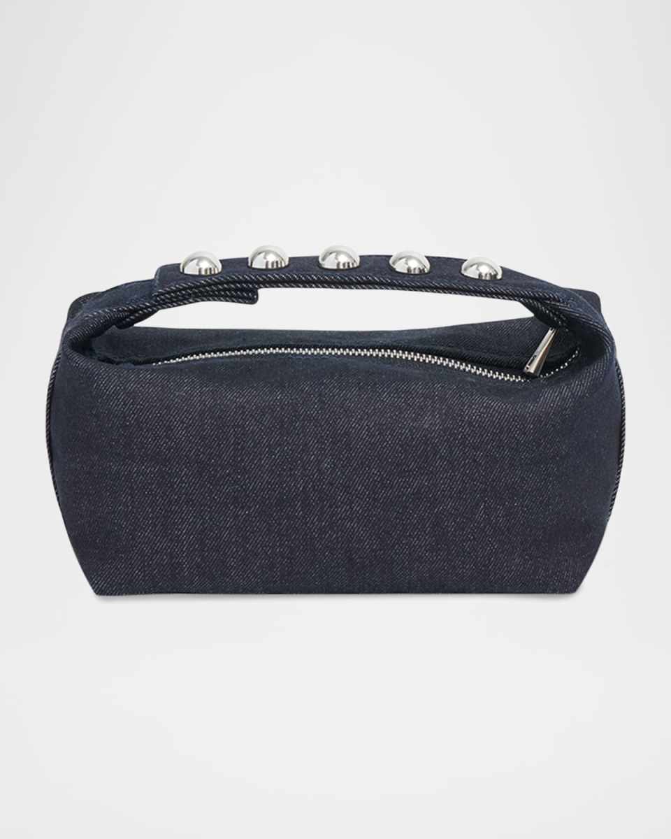 Marfa Studded Denim Pochette Top-Handle Bag
